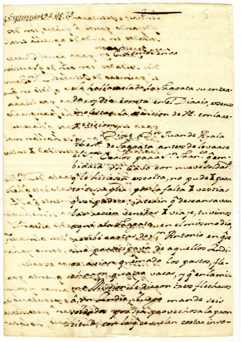 Fernando de Rivera Y Moncada to Viceroy Bucareli reporting an Indian raid on Mission San Antonio. Monterey, September 14, 1775 [MSS.AAFH.002-025]
Alta California manuscripts: 1764-1797