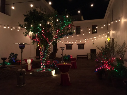 Christmas inside the walls of Mission San Luis Rey after work