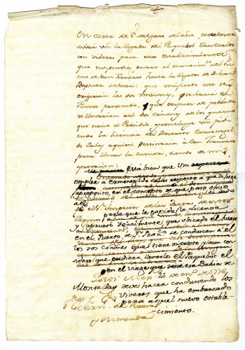 Viceroy Bucareli to Fernando de Rivera Y Moncada	approving his proposal to send two cannons for the fort to be established at San Francisco. Mexico City, January 20, 1776 [MSS.AAFH.002-033]	
Alta California manuscripts: 1764-1797