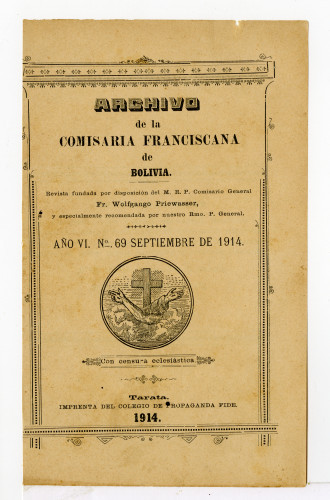 Archivo de la Comisaría Franciscana de Bolivia. No. 69