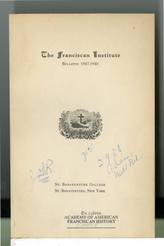 204 The Franciscan Institute
buliten 1947-1948