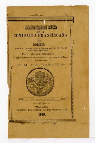 Archivo de la Comisaría Franciscana de Bolivia. No.131
