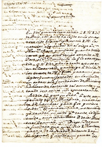 Fernando de Rivera Y Moncada to Viceroy Bucareli	 presenting his reasons for differing with Serra about the founding of new Missions [MSS.AAFH.002-022]. Monterey, August 22, 1775. Alta California manuscripts: 1764-1797