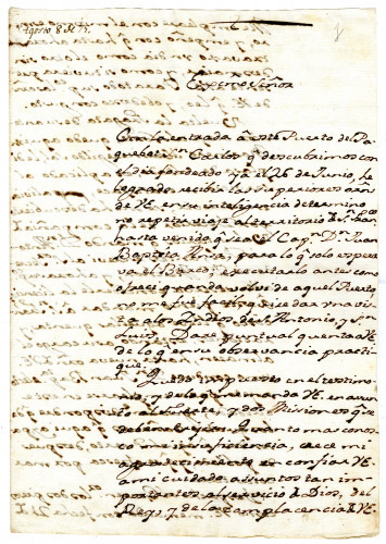 Rivera Y Moncada to Viceroy Bucareli about establishing a fort and two missions	Monterey, August 8, 1775 [MSS.AAFH.002-019]	
Alta California manuscripts: 1764-1797