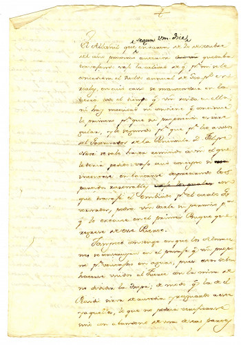 Viceroy Bucareli to Fernando de Rivera Y Moncada	 disapproving of his requests to hire a bricklayer. Orders pay of mission laborers to begin when they start actual work, as requested by Serra. Mexico City, January 20, 1776 [MSS.AAFH.002-037]	
Alta California manuscripts: 1764-1797
ARCH/MSS | 1764-1797