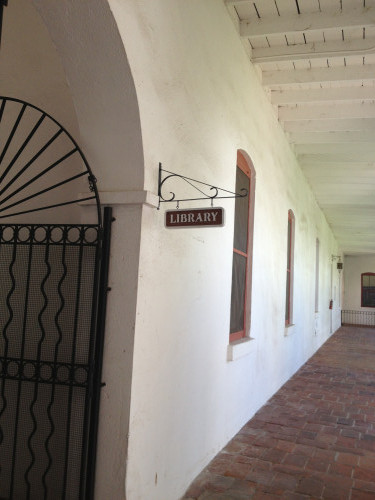 Outside gates of the entrance to the old FST library at Mission San Luis Rey