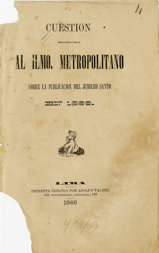Cuestion al ilmo metropolitano sobre la publicacion del Jubileo santo en 1866