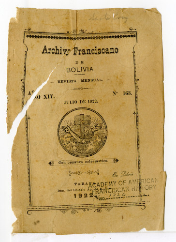 Archivo Franciscano de Bolivia Revista Mensual. No. 163