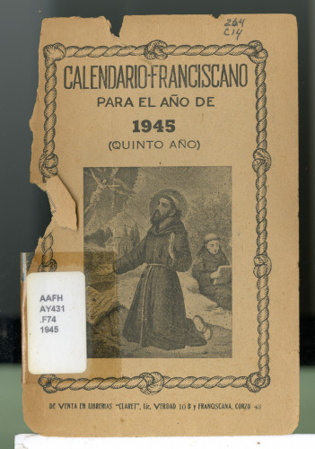 Calendario-franciscano para el año de 1945 (quinto año)