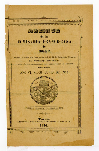 Archivo de la Comisaría Franciscana de Bolivia. No. 66
