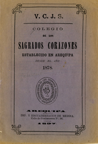 Colegio de los Sagrados Corazones establecido en Arequipa desde el año 1878