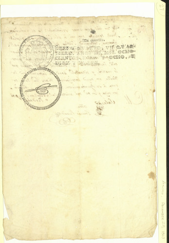 Manuscript bearing King's seal, Atlixco, December 28, 1823 [Manuscript AAFH 3-27]. Mexico City and Spanish government manuscripts and miscellaneous: 1628-1823 (Manuscript AAFH 3)