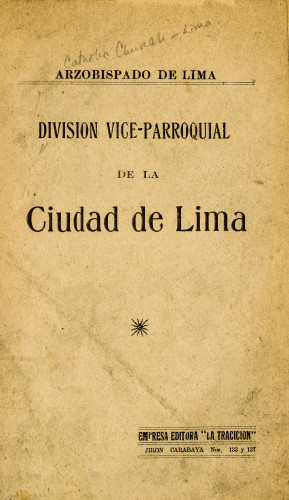 División vice-parroquial de la ciudad de Lima