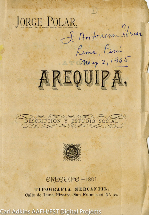 Arequipa : descripción y estudio social