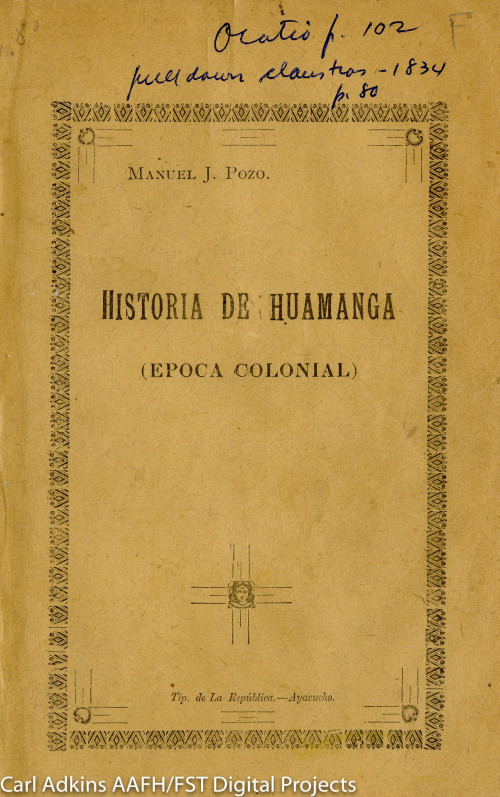 Historia de Huamanga (epoca colonial).