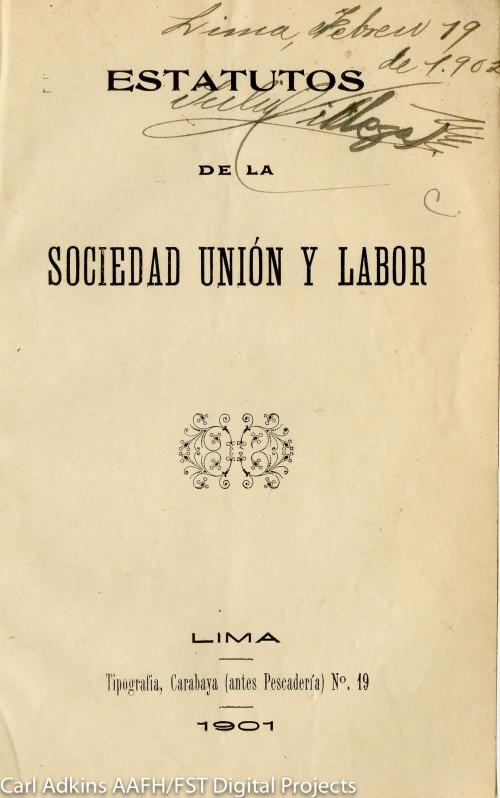 Estátutos de la Sociedad Unión y Labor