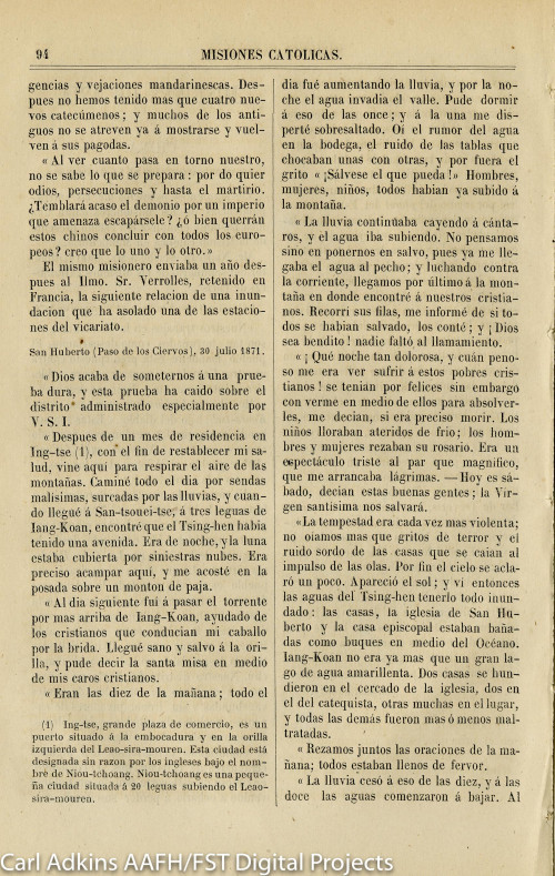 Revista mensual de las misiones catolicas; año 1, núm. 4 abril de 1872