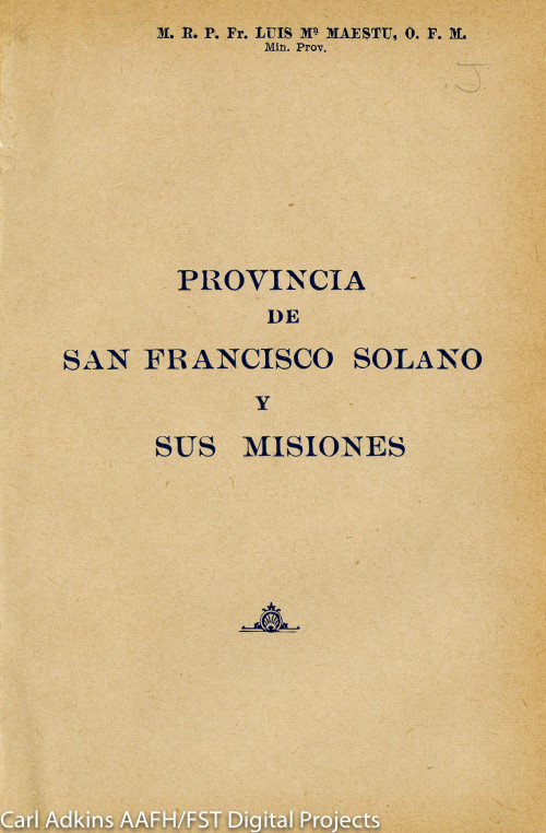 Provincia de San Francisco Solano y sus misiones